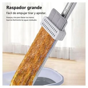 Trapero Giratorio Plano Con Balde Plegable Mopa Lavable