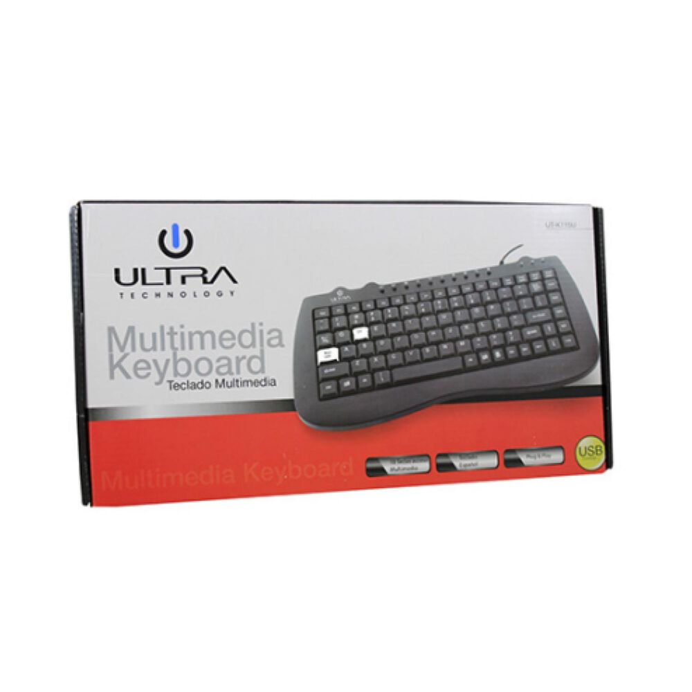 Mini Teclado Alambrico Usb Slim Teclas Silenciosas Negro image number 1.0