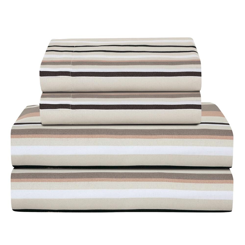 Sabanas Andes Microfibra Estampada Líneas Gris image number 2.0