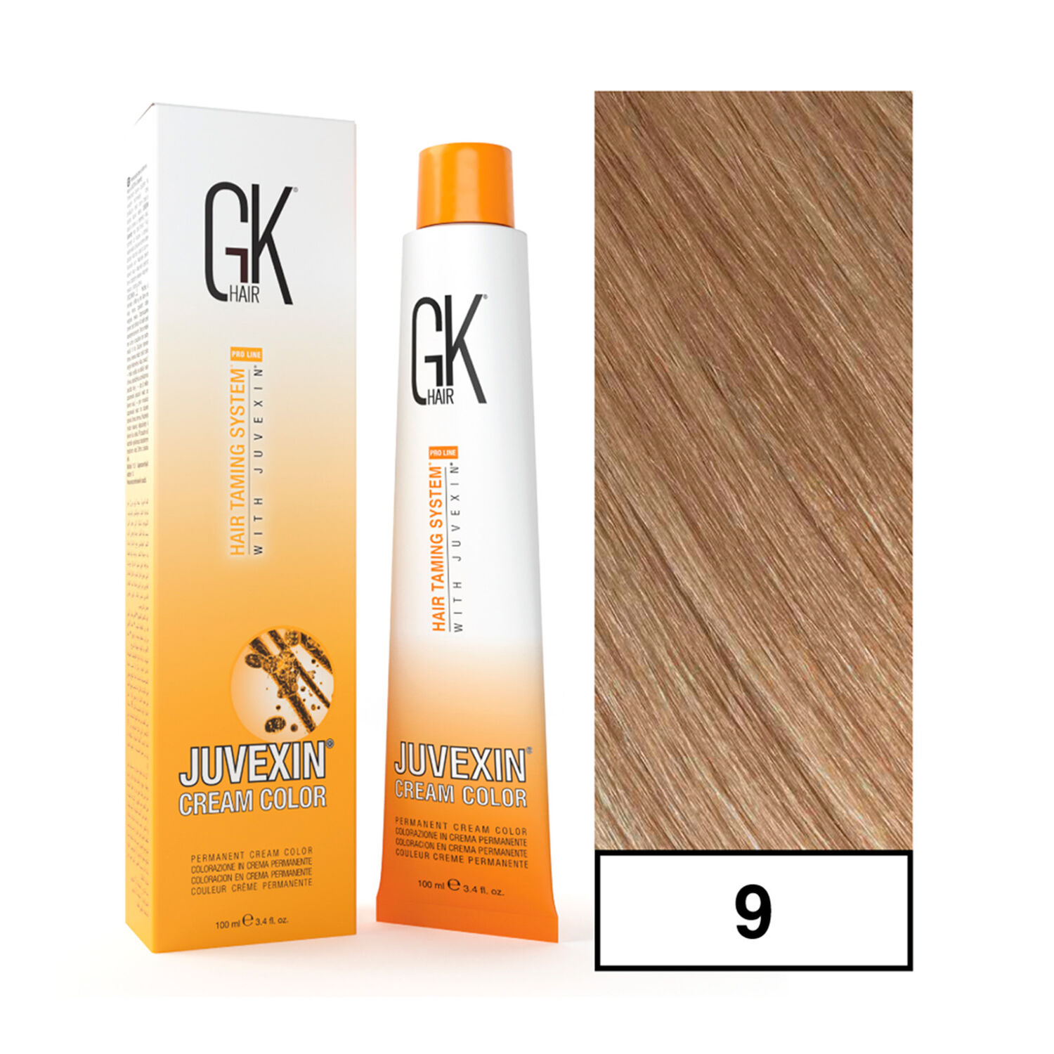 Gkhair - Tintura Cream Color Permanente Vegana 100ml + Oxidante - 9 Rubio Clarisimo image number 0.0