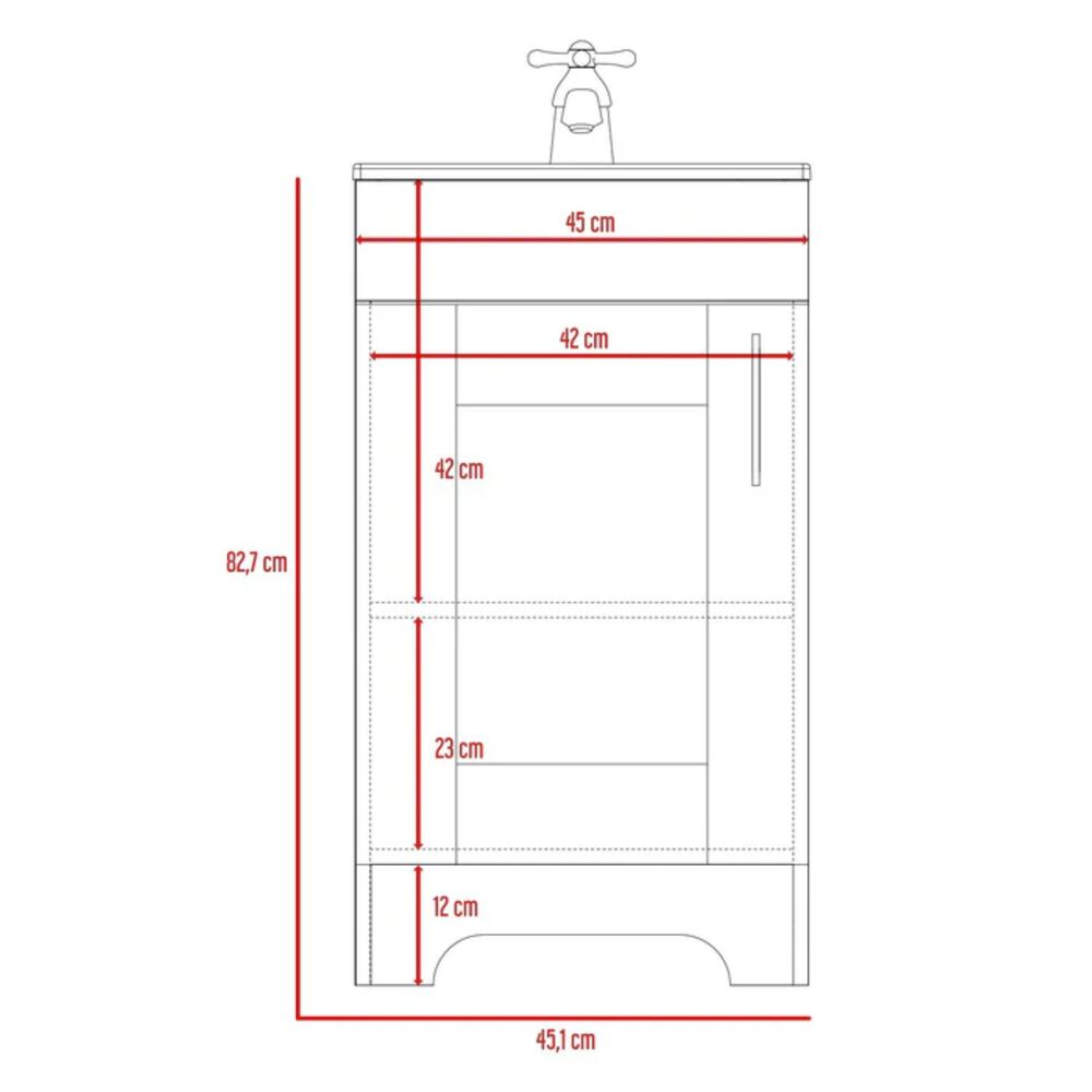 Mueble Vanitorio Piso 1 Puerta Fm-002c Café Claro image number 8.0