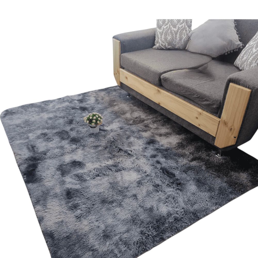 Alfombra Para Living Peluda Tipo Shaggy Medida 180cm X 200cm Color Gris Jaspeado image number 0.0