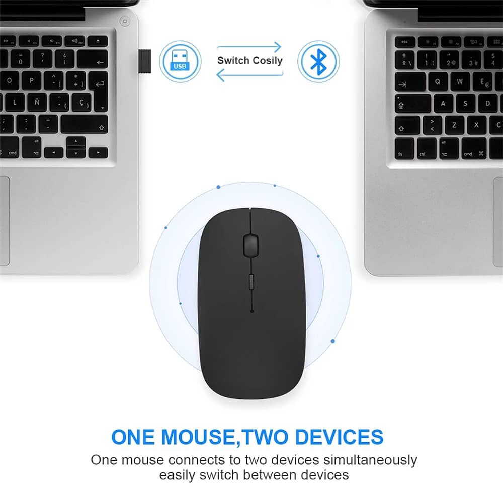 Mouse Inal&aacute;mbrico Dual Bluetooth + Usb 2g Recargable Rgb Bk image number 2.0