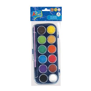 Acuarela 12 Colores Con Pincel Art & Craft Pronobel