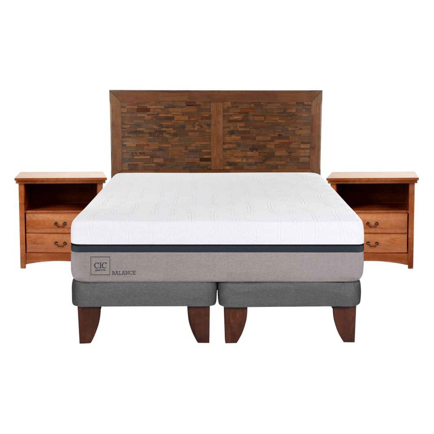 Cama Europea Cic Balance / King / Base Dividida + Set De Maderas image number 0.0