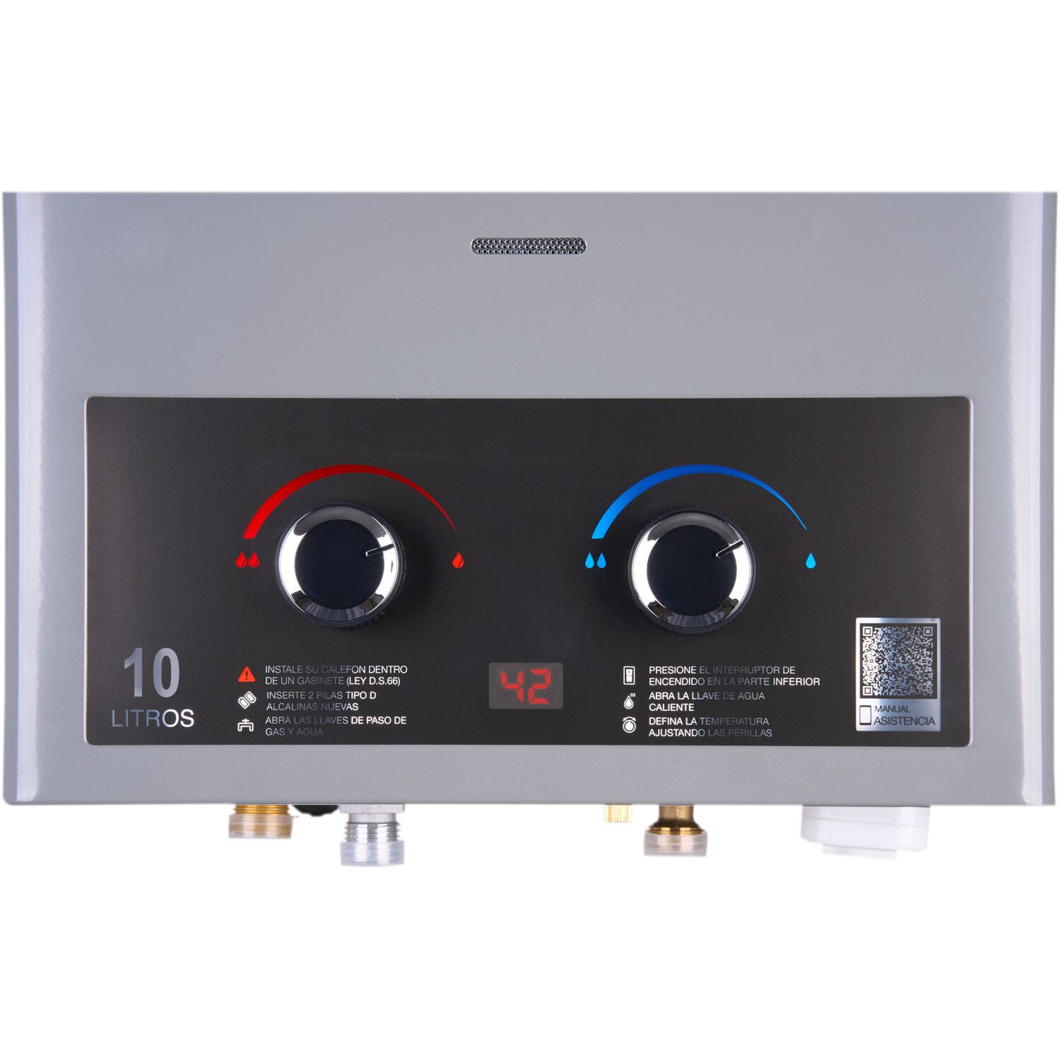 Calefont Digital 10 Litros Gas Licuado Tiro Natural Rheem image number 2.0
