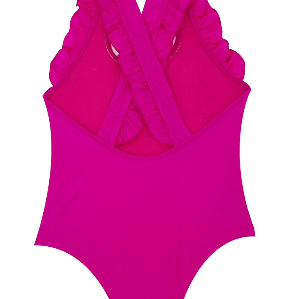 Traje De Baño De Niña Vuelos Rosado Brillante image number 1.0