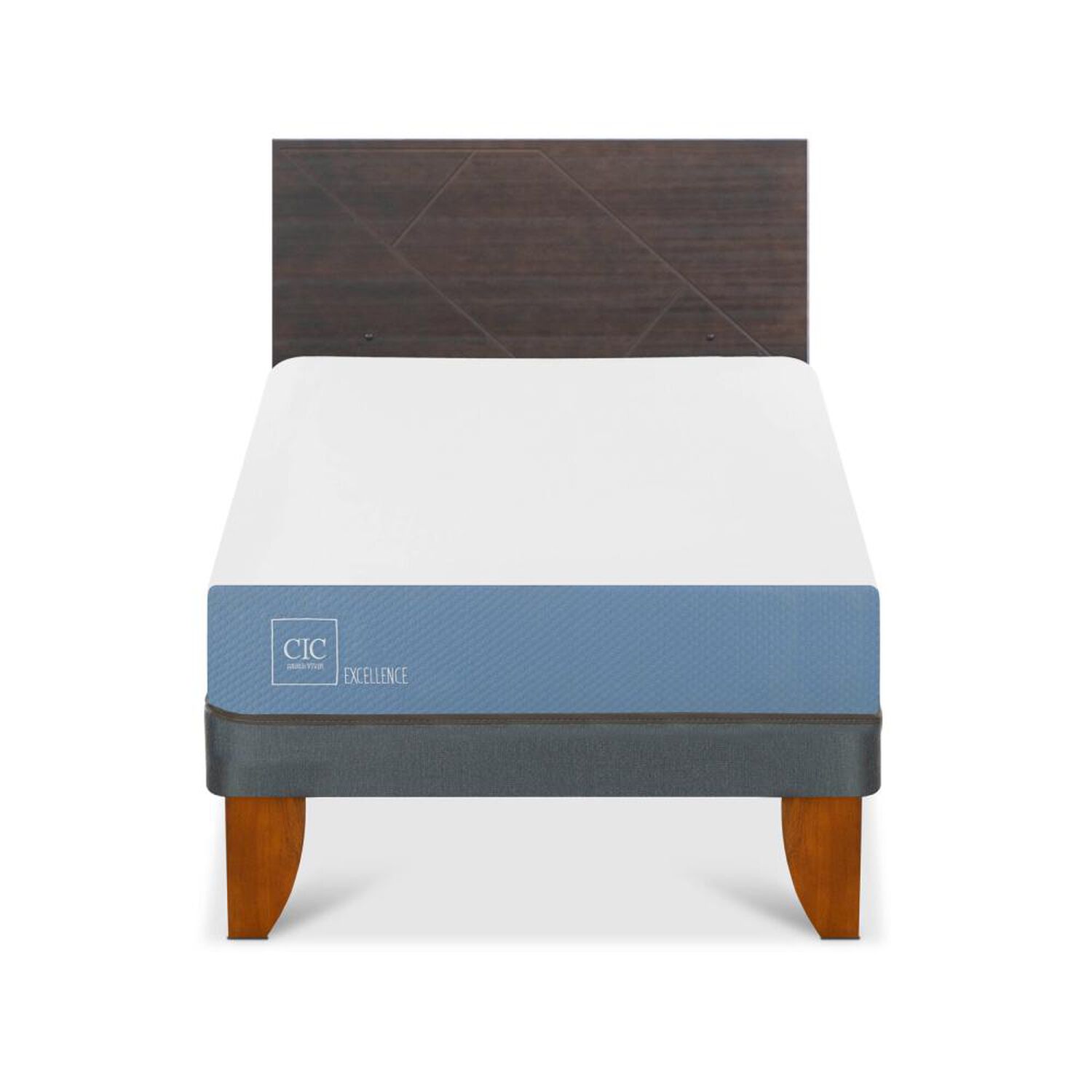 Cama Europea Cic Excellence / 1.5 Plazas / Base Normal + Respaldo image number 0.0