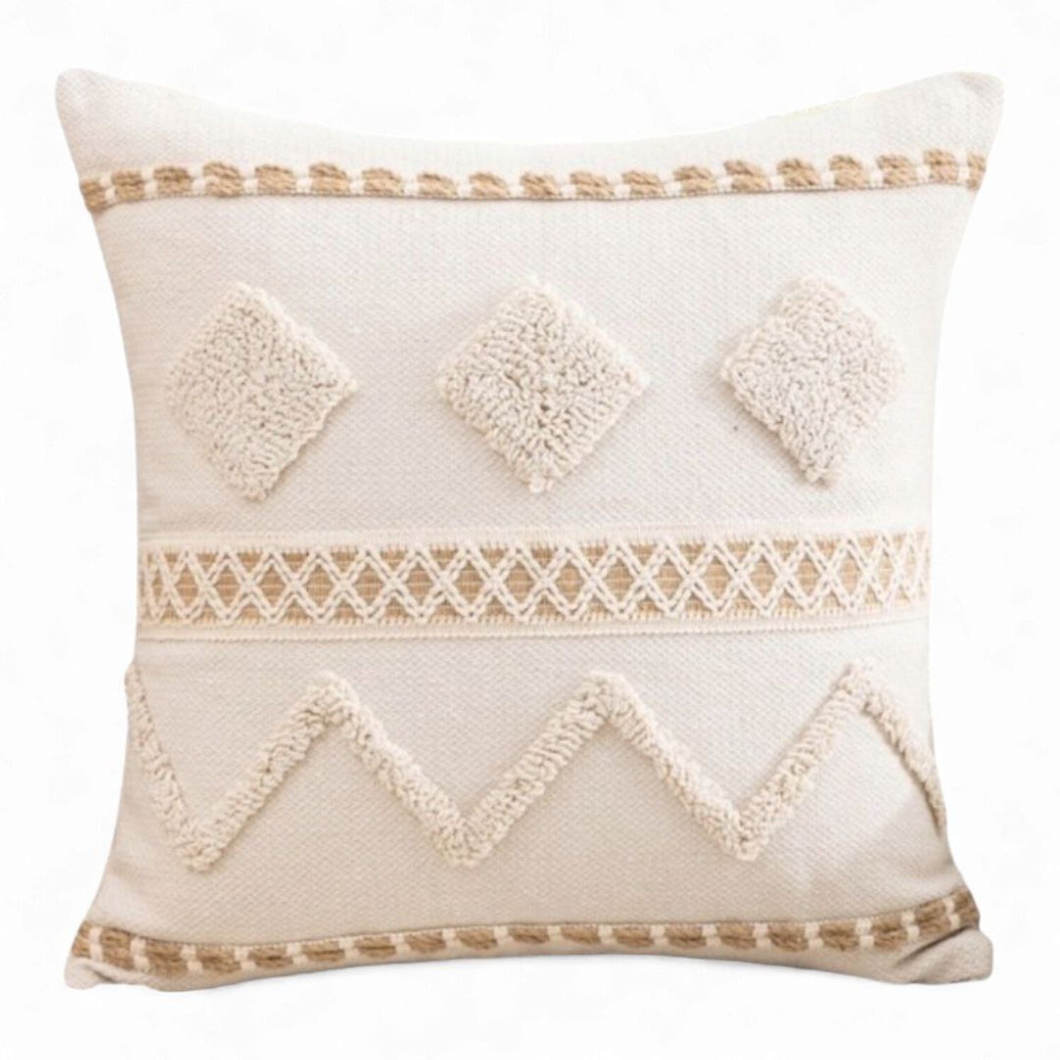 Funda De Boho Medida 45cm X 45cm Con Cierre Oculto De Tela Tipo Lona Fb2-36 image number 0.0