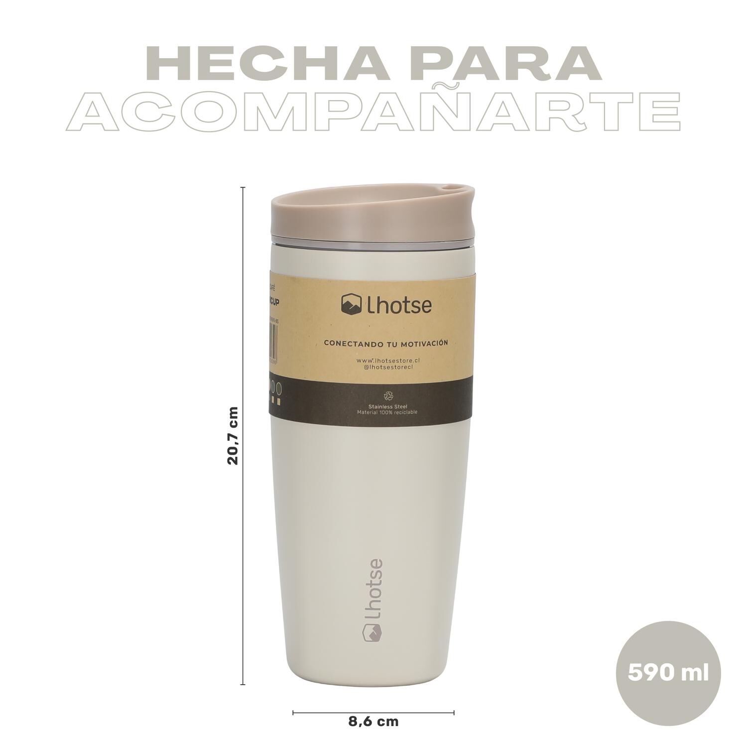 Vaso Mug T&eacute;rmico Agua Caf&eacute; Acero Inox Termicup 590 Ml Lhotse image number 5.0