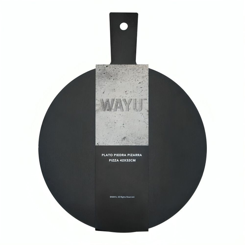 Plato Redondo Piedra Pizarra 25cm Wayu image number 2.0