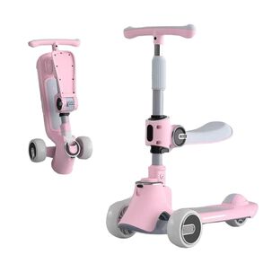 Scooter 3 Ruedas 2 En 1 &Uacute;ltra Resistente Lubabycas Rosado