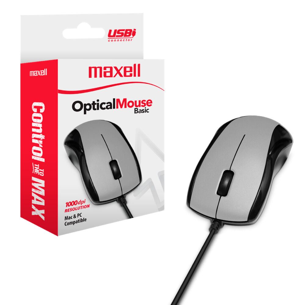 Mouse Usb Maxell Optico Mowr-101 Ergonomico Sensor 1000dpi image number 0.0