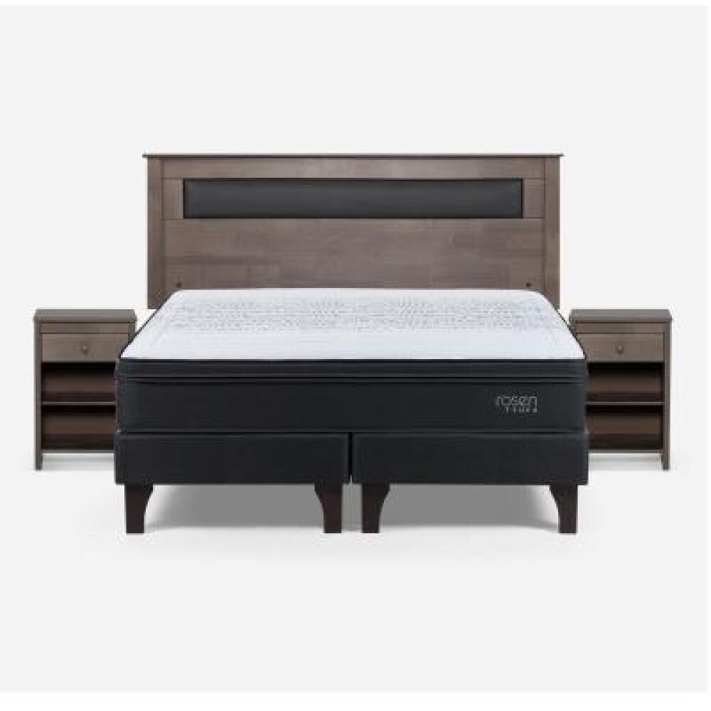 Cama Europea Rosen Tempo / 2 Plazas / Base Dividida + Set De Maderas image number 6.0