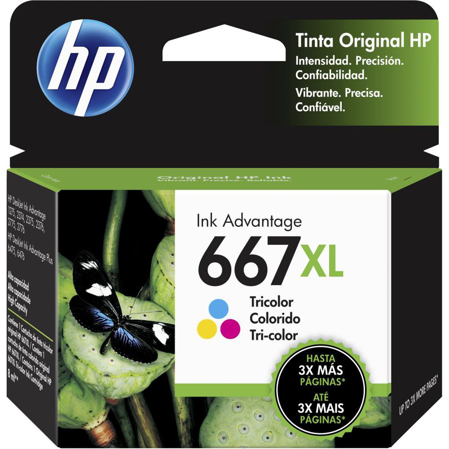 Tinta HP 667XL Tricolor Advantage image number 0.0