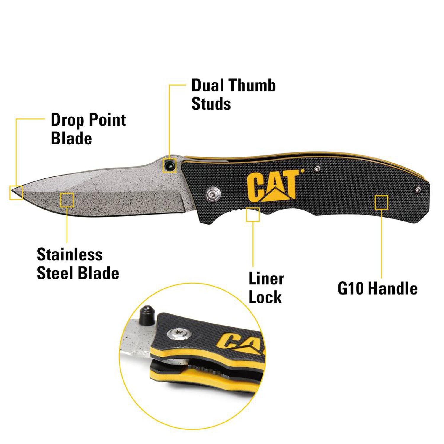 Cuchillo Navaja Plegable Cat 980002 Punta Curva image number 5.0
