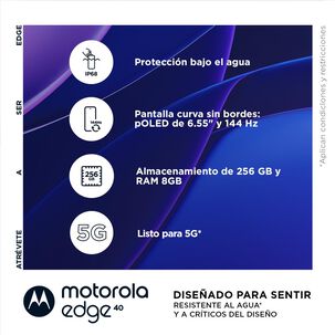 Smartphone Motorola Moto Edge 40 / 5G / 256 GB / Liberado