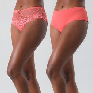 Pack 2x Pantaleta Con Encaje Mujer Flores 10757-190