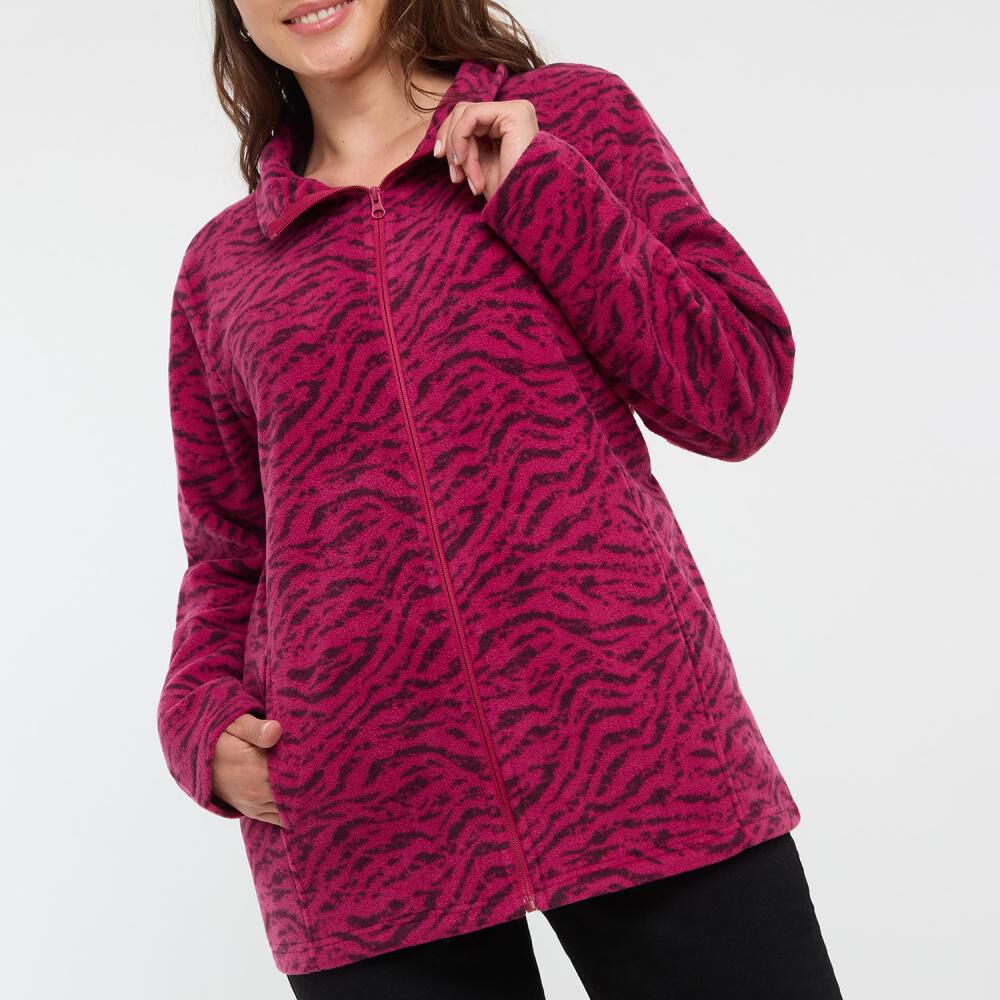 Polerón Polar Full Print Regular Cuello Alto Mujer Sexy Large image number 4.0