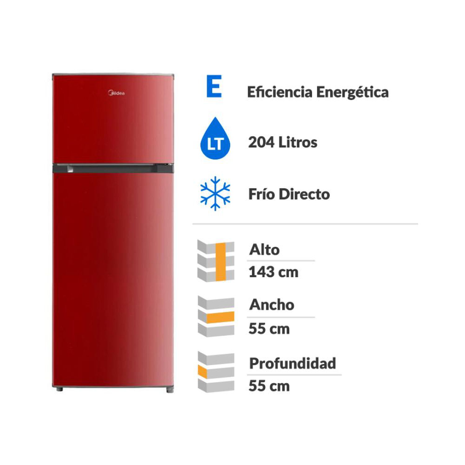 Refrigerador Top Freezer Midea MDRT294FGE13 / Fr&iacute;o Directo / 204 Litros / E image number 1.0