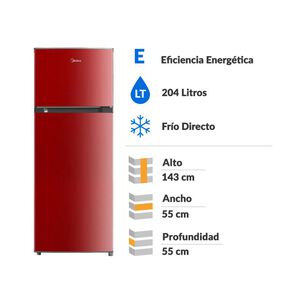 Refrigerador Top Freezer Midea MDRT294FGE13 / Frío Directo / 204 Litros / E