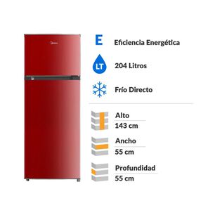 Refrigerador Top Freezer Midea MDRT294FGE13 / Fr&iacute;o Directo / 204 Litros / E