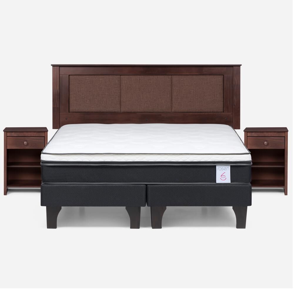 Cama Europea Rosen New Style 6 / King / Base Dividida + Set De Maderas image number 0.0