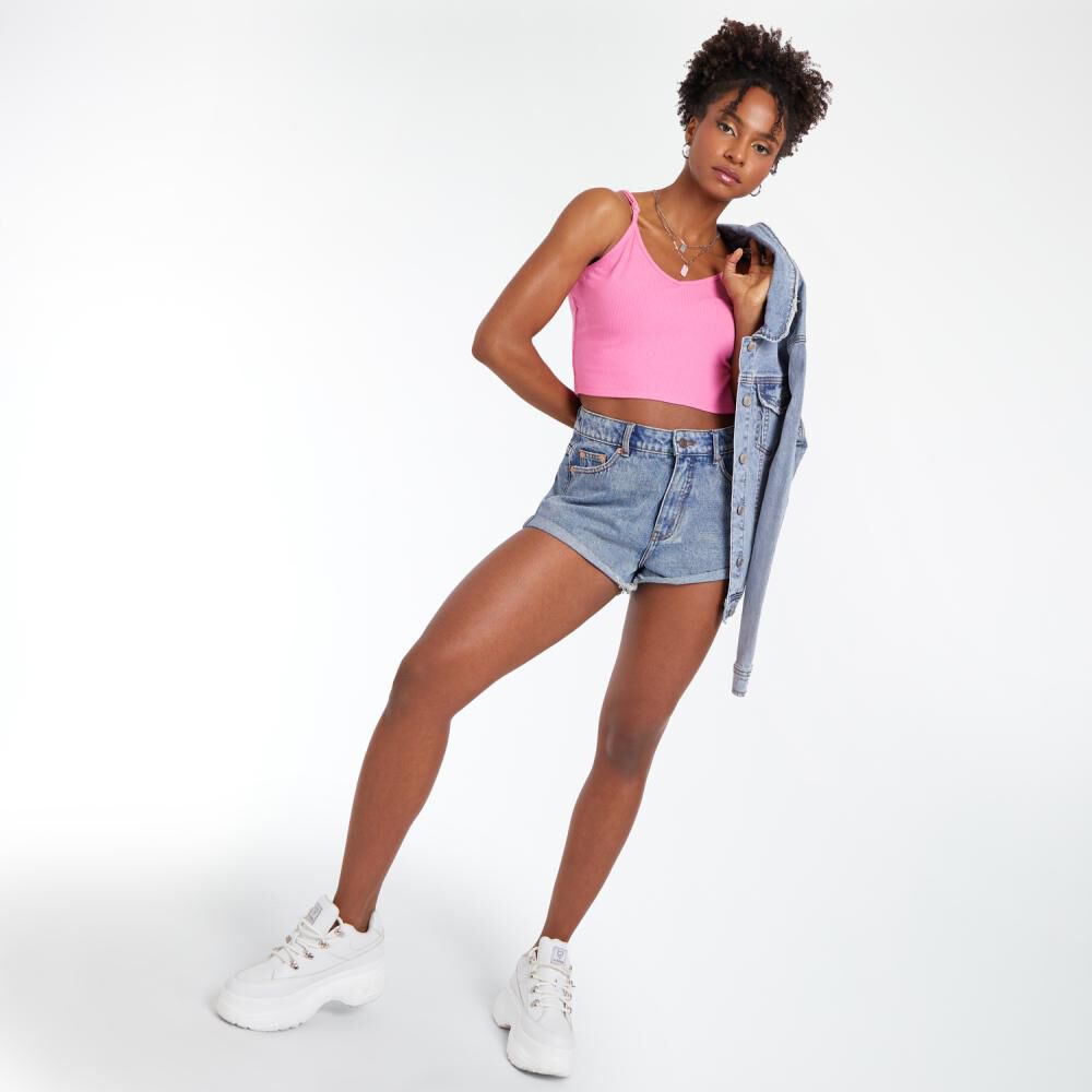Polera Crop Sin Mangas Cuello V Mujer Rolly Go image number 1.0