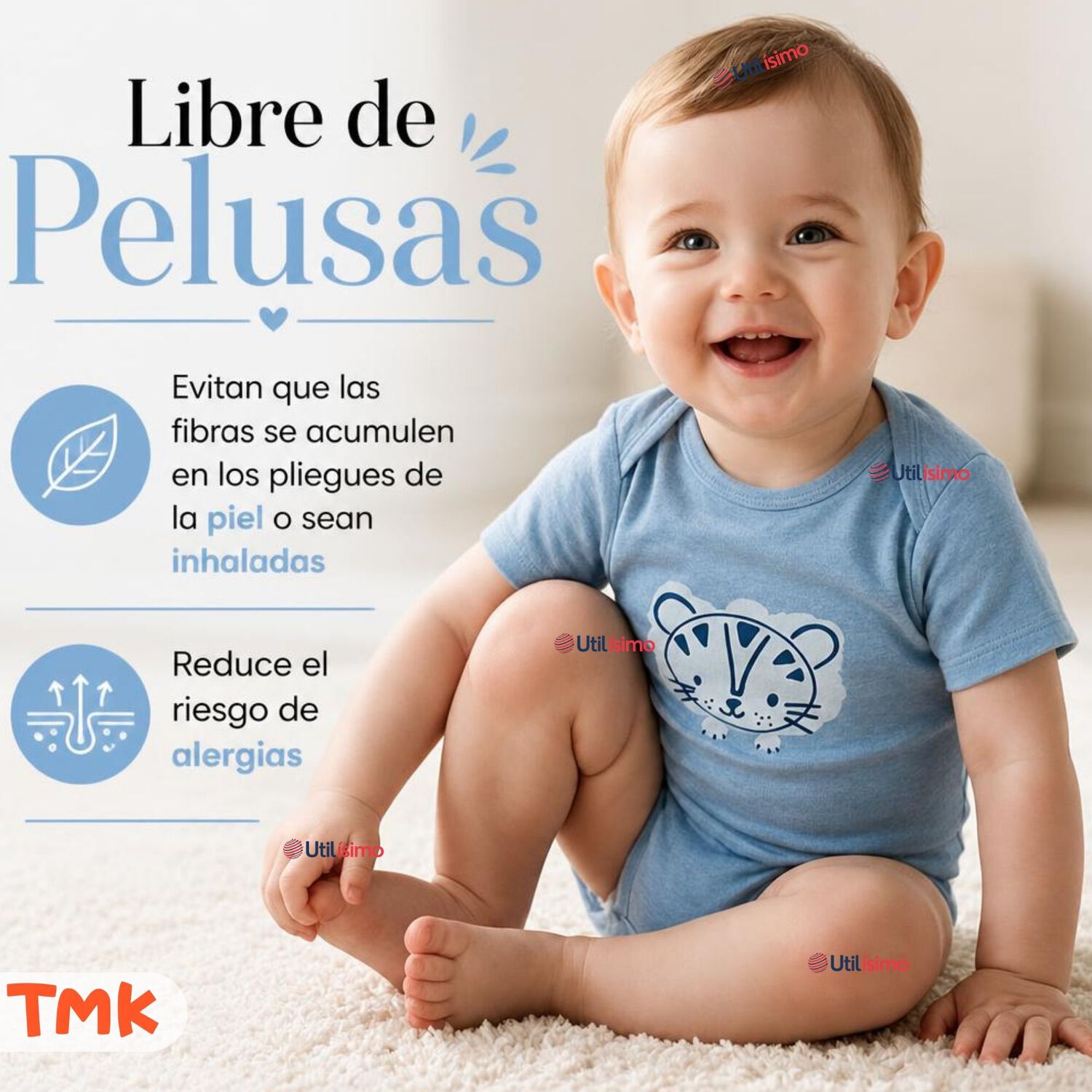 Pack 5 Bodys Manga Corta 100% Algod&oacute;n Tedmimak Ni&ntilde;o Blue Jungle image number 8.0