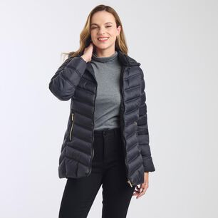 Parka Regular Cuello Alto Con Capucha Mujer Kimera