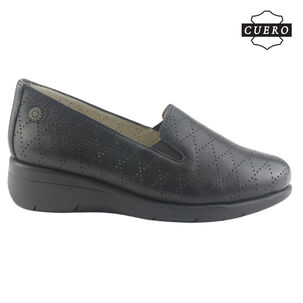 Mocasin De Cuero Chalada Mujer Cala-2 Negro Casual