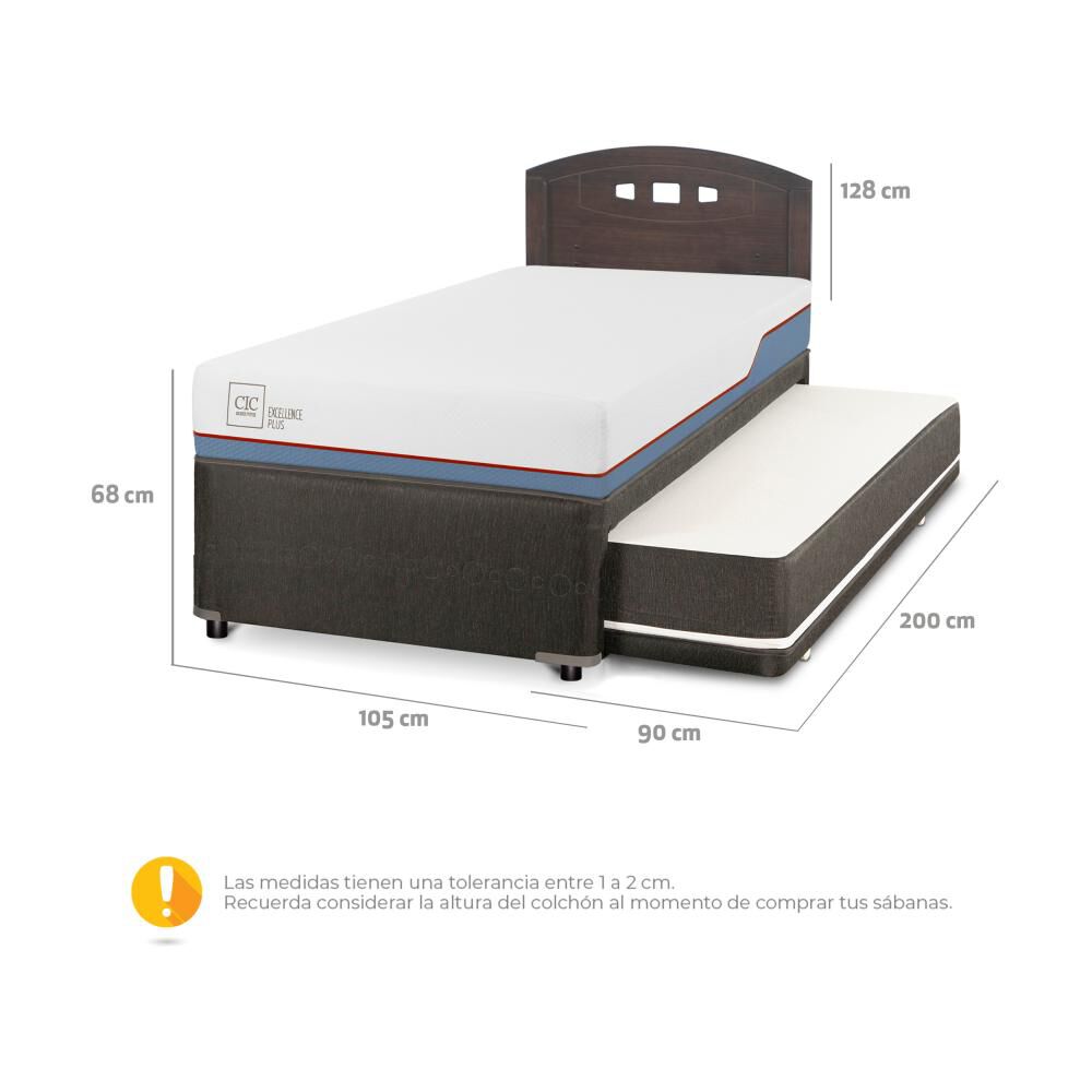 Cama Nido Cic Excellence Plus / 1.5 Plazas / Base Normal + Respaldo image number 2.0