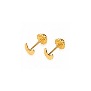 Aros Luna 5mm Oro 18k Nacional 0.70 Gr Dorado Mujer Regalo