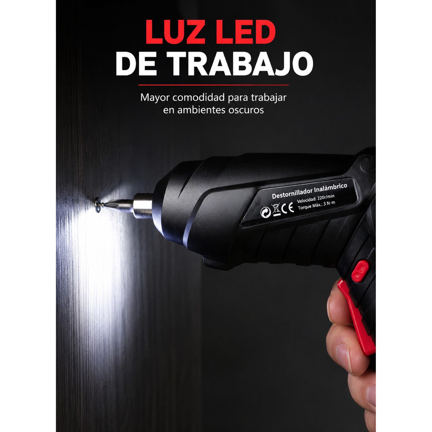 Taladro Destornillador Inal&aacute;mbrico Recargable + Accesorios image number 9.0