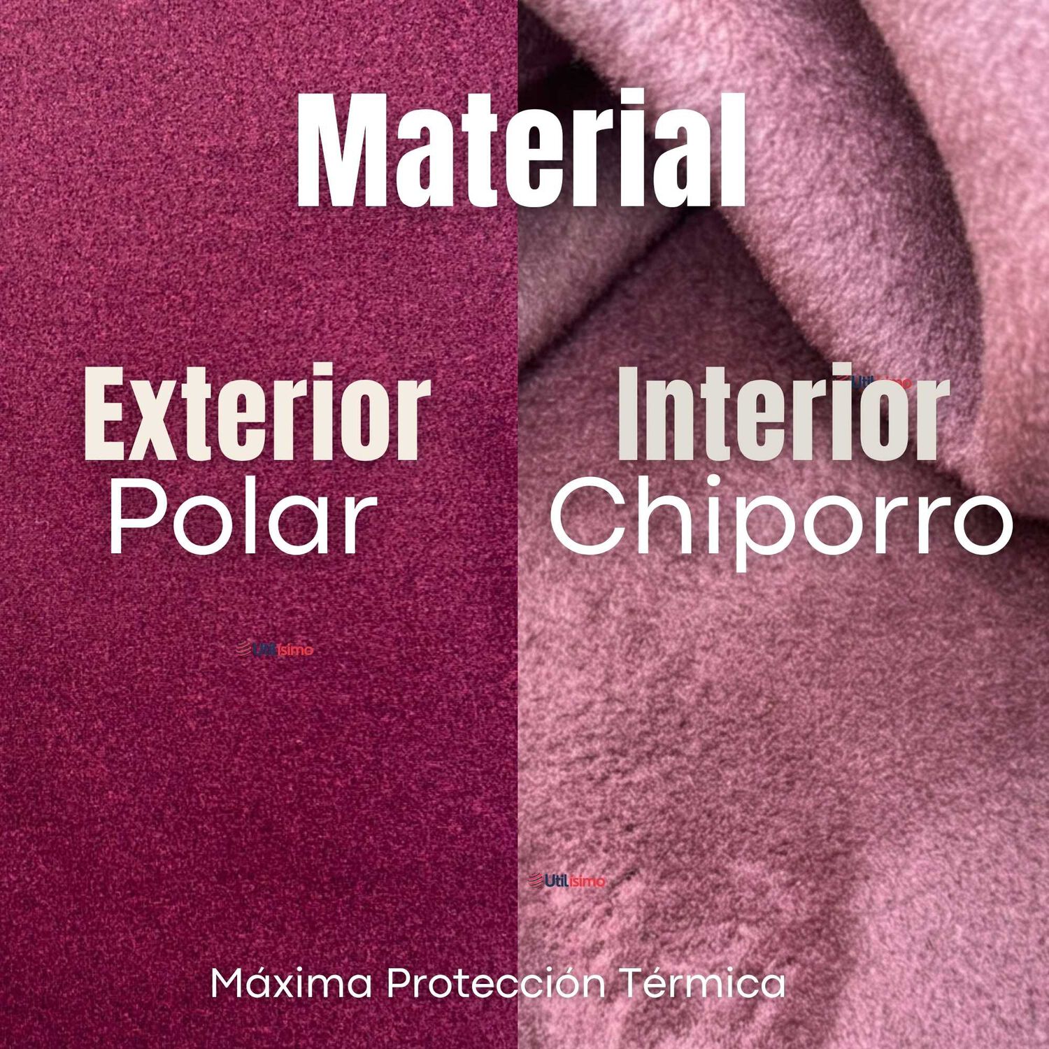 Calza Polar Con Chiporro Palazzo Mujer Elasticada T&eacute;rmica Burdeo image number 7.0
