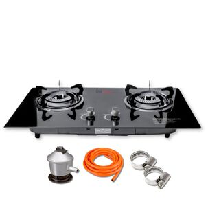 Encimera Gas Licuado Vidrio Templado + Kit Instalación