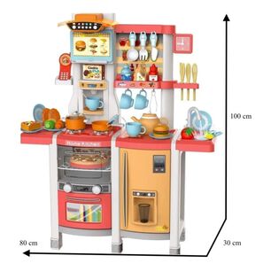 Juguete Set Cocina 65 Piezas Luz Sonido Rosado Infantil 100cm