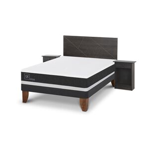 Cama Europea Cic Ortopedic / 2 Plazas / Base Normal + Set De Maderas