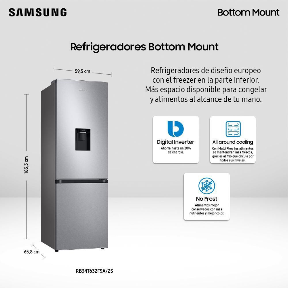 Refrigerador Bottom Freezer Samsung RB34T632FSA/ZS / No Frost / 331 Litros / A+ image number 10.0