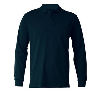 Polera Pique Lisa Manga Larga Color Azul Marino Sangiovanni