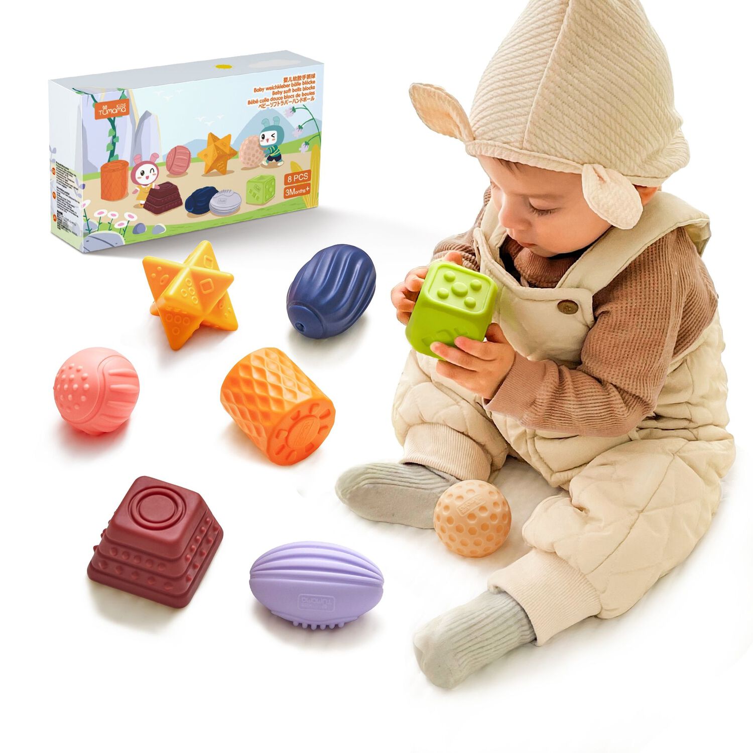 Juguete Sensorial Bloques Pelotas Mordedor Tm193 Lubabycas image number 0.0
