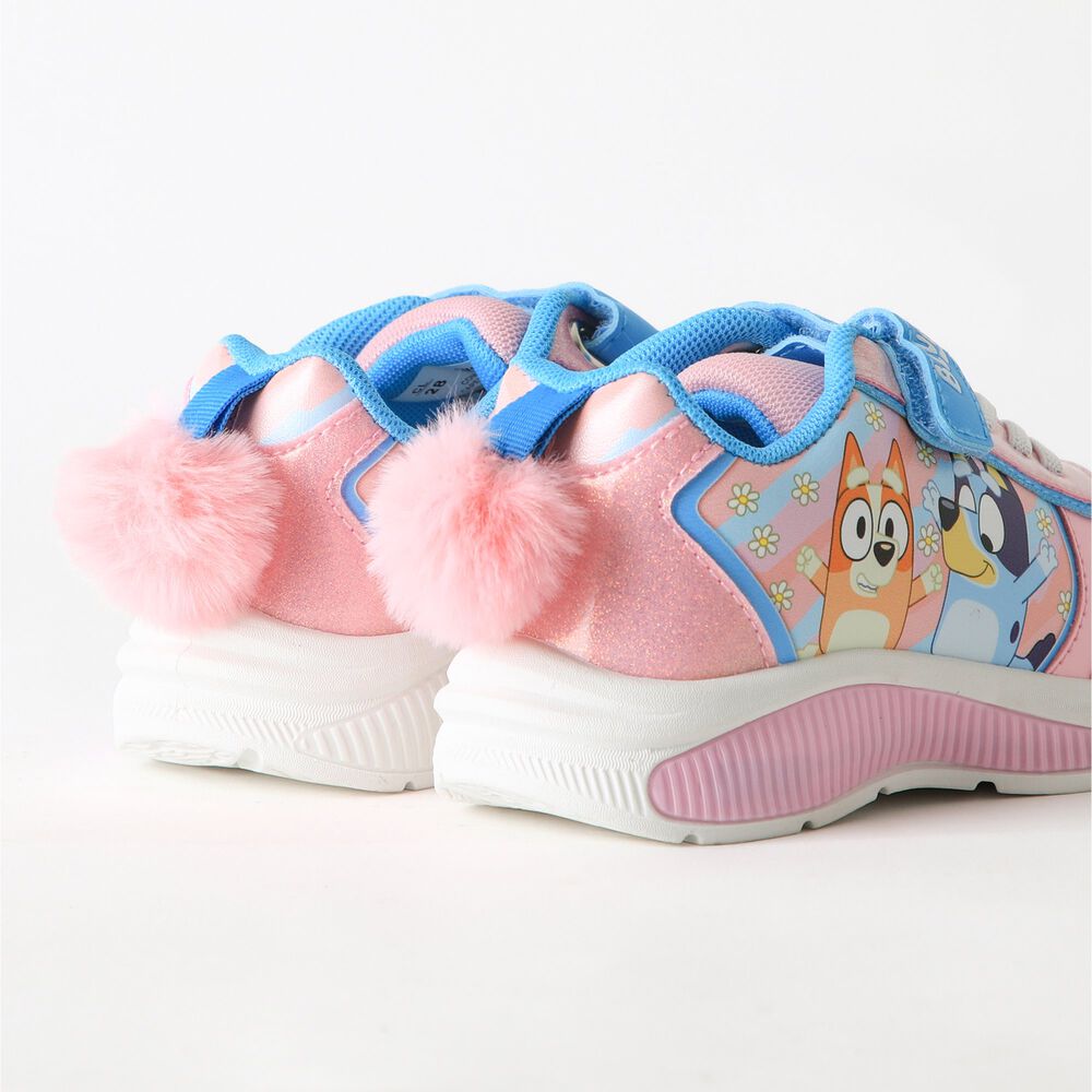 Zapatilla Luces Ni&ntilde;a Velcro Pomp&oacute;n Rosado Bingo & Bluey image number 2.0