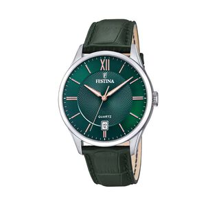 Reloj F20426/7 Festina Verde Hombre Acero Cl&aacute;sico