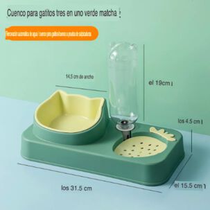 Bebedero Y Comedero Plato Doble Para Mascotas