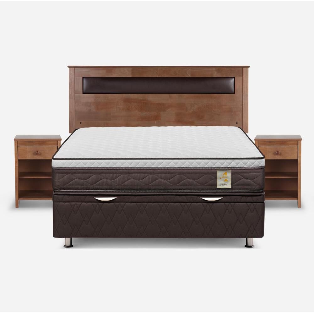 Cama Ba&uacute;l Rosen New Style 4 Plus / 2 Plazas / Base Normal + Set De Maderas image number 0.0