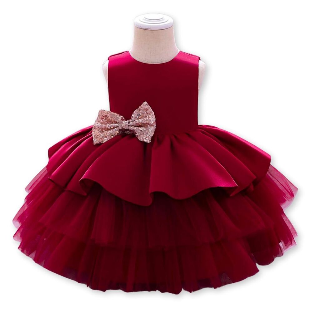 Vestido De Fiestas Con Tul Y Volantes Para Ni&ntilde;as 1 A 5 A&ntilde;os Princesa Rub&iacute; image number 3.0