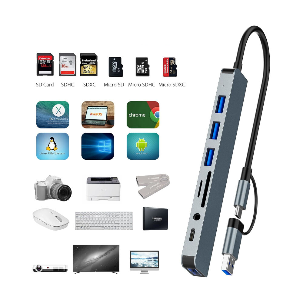 Hub Adaptador Usb 3.0, 8 Puertos En 2 image number 4.0