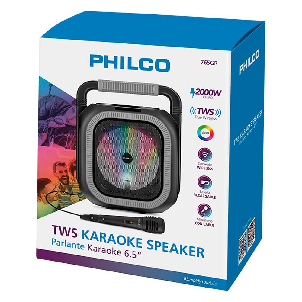 Parlante Karaoke Rgb Bluetooth + Microfono + Radio Fm 765gr image number 7.0