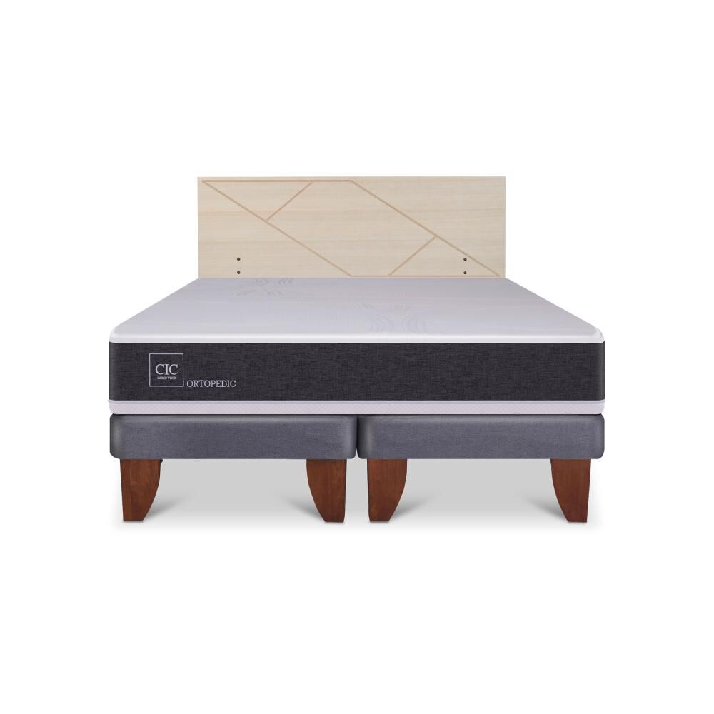 Cama Europea Cic Ortopedic / 2 Plazas / Base Dividida + Respaldo image number 0.0