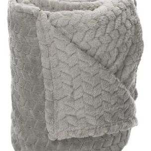 Frazada Andes Jacquard Flannel Gris 1.5 Plaza